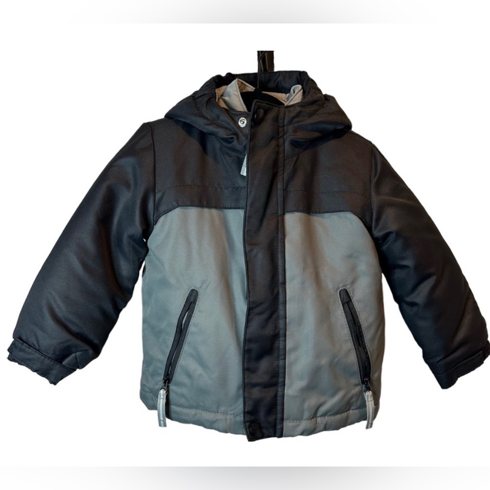 Cat & Jack Toddler Boys Black and Gray 3-in-1 Snow Jacket & Windbreaker Size 2T